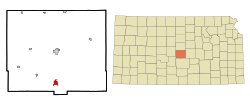 Rice County Kansas Incorporated and Unincorporated areas Sterling Highlighted